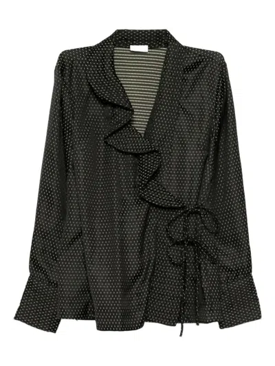 Dries Van Noten Calberton Ruffled Shirt Clothing In Black