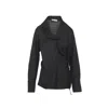 Dries Van Noten Calberton Shirt With Ruffled Neck And Geometric Pattern In Black