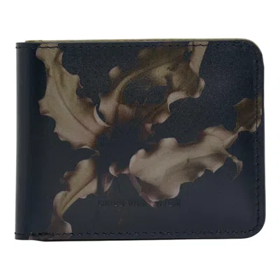Dries Van Noten Calf Leather Folding Wallet In Black