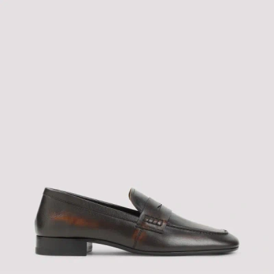 Dries Van Noten Essential Aged Leather Loafers In Brown