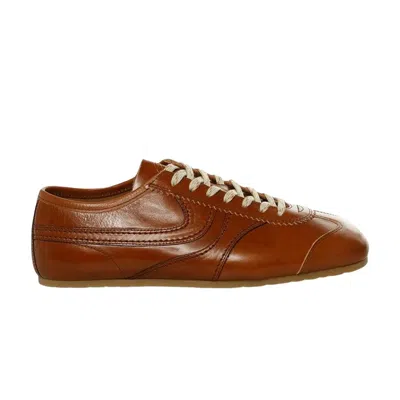 Pre-owned Dries Van Noten Calf Leather Sneaker 'cognac' | Brown | Men's Size 41