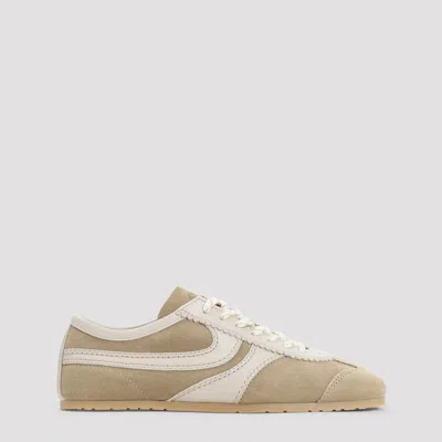 Dries Van Noten Women Beige Low-top Sneakers With Two-tone Lace-up In Suede Woman In White