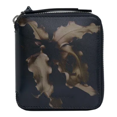 Dries Van Noten Calf Leather Zip Around Wallet In Black