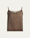 Dries Van Noten Calipso Polka-dot Printed Sheer Cami Top