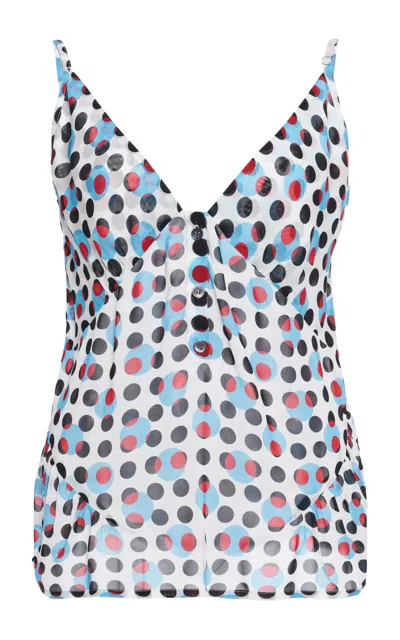 Dries Van Noten Caliya Polka-dot Georgette Top In Multi