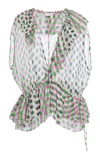 Dries Van Noten Cally Bis Polka-dot Silk-creponne Top In Multi