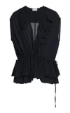 Dries Van Noten Cally Bis Ruffled Top In Black