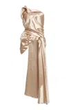 Dries Van Noten Camari Draped Satin Top In Light Pink