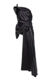 Dries Van Noten Camari Draped Satin Top In Purple