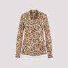 Dries Van Noten Colla Signature Print Long-sleeved Shirt In Light Brown