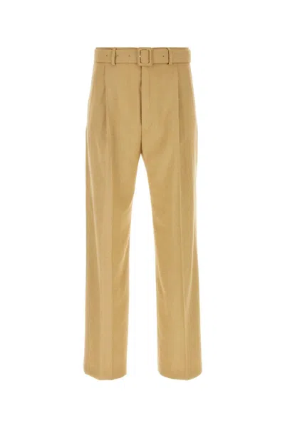 Dries Van Noten Pant Viscose Blend Loops Belt In Brown