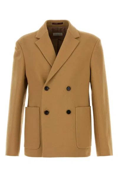 DRIES VAN NOTEN CAMEL WOOL BLEND BARLEYS BLAZER