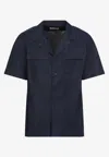 Dries Van Noten Cameron Short-sleeved Shirt In Indigo