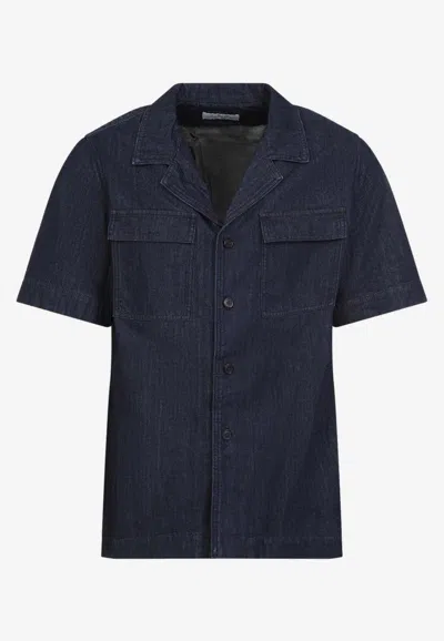 Dries Van Noten Cameron Short-sleeved Shirt In Navy
