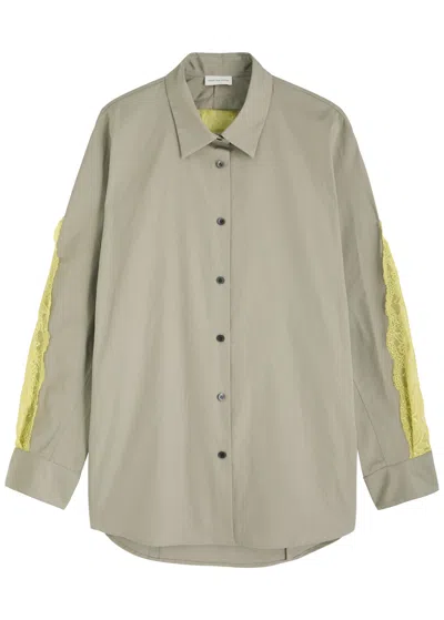 Dries Van Noten Camia Lace-embellished Cotton Shirt In Multi