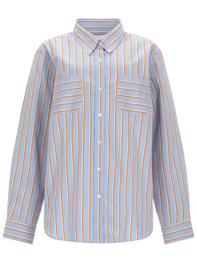 Dries Van Noten Camicia A Righe In Gray
