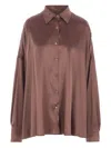 Dries Van Noten Long Sleeve Relaxed Fit Collared Shirt In Brown