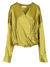 Dries Van Noten Camiel Draped Blouse Shirts Green