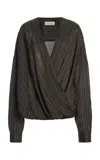 Dries Van Noten Camiela Draped Cupro Top In Brown