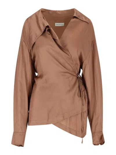 Dries Van Noten Asymmetrical Shirt In Brown