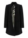 Dries Van Noten Structured White Jacket With High Shoulder Pads And Elegant Collar In Black