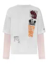 Dries Van Noten Hemmings Printed Double-sleeved T-shirt In White