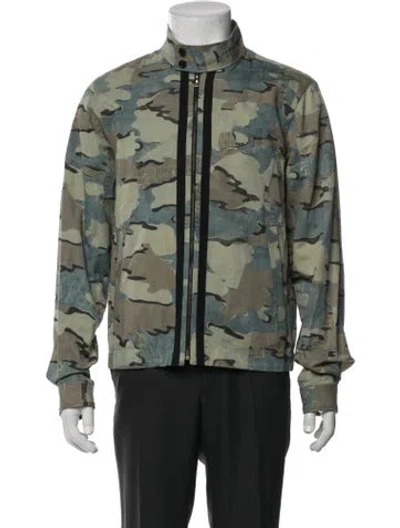 Pre-owned Dries Van Noten Camouflage Print Jacket In Green
