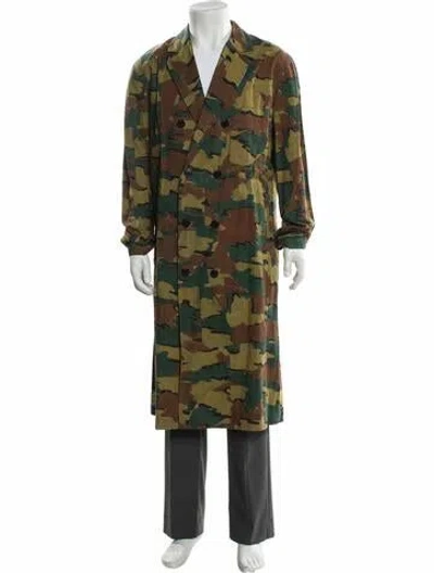 Pre-owned Dries Van Noten Camouflage Print Parka In Green