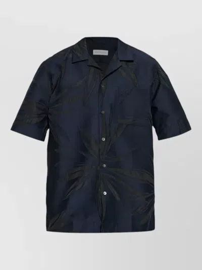 Dries Van Noten Camp Collar Short Sleeve Relaxed Fit Shirt In Blue