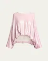 Dries Van Noten Sequined Gathered Blouse In Pink