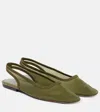 Dries Van Noten Canvas Ballet Flats In Green