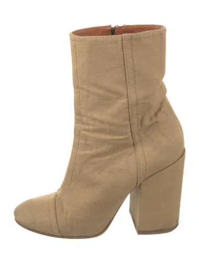 Pre-owned Dries Van Noten Canvas Boots In Neutral