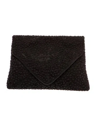Pre-owned Dries Van Noten Canvas Clutch In Black