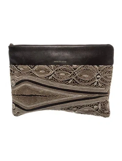 Pre-owned Dries Van Noten Canvas Portfolio In Black