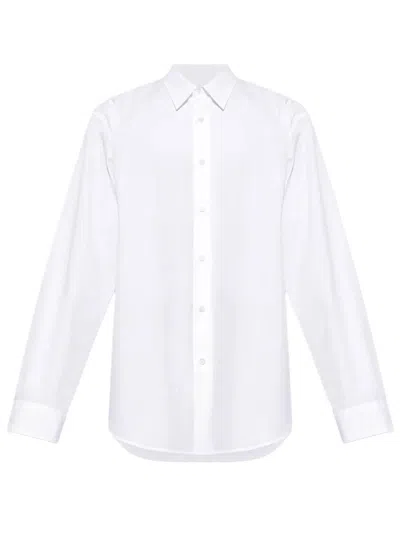 Dries Van Noten Caper Cotton Poplin Long Sleeve Shirt In White