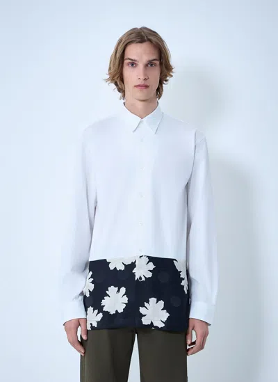 Dries Van Noten Capero Cotton Poplin Shirt In White