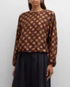 Dries Van Noten Woman Top Dark Brown Size 10 Silk In Brown