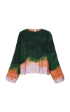 Dries Van Noten Capo Printed Silk-blend Top In Multi
