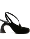 Dries Van Noten Capsule Leather Velvet Sandals In Black