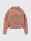 Dries Van Noten Chunky Knit High Neck Sweater With Brooch In Multi