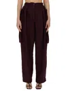 Dries Van Noten Plum Nylon Polkar Cargo Pant In Bordeaux