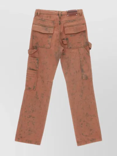 Dries Van Noten Cargo Pocket Trousers Belt Loops In Brown