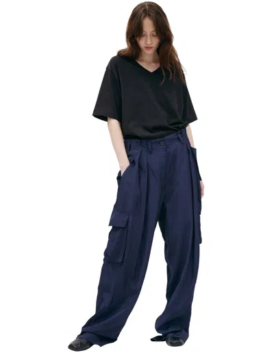 Dries Van Noten Cargo Trousers With Patch Pockets In Blue