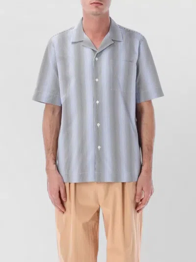 Dries Van Noten Carlton Short Sleeve Striped Cotton Shirt In Multi