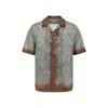 Dries Van Noten Short-sleeved Floral Pattern Shirt In Vibrant Green In Grey