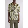 Dries Van Noten Carltone Print Camp Shirt In Pale Yellow