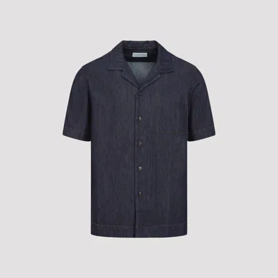 Dries Van Noten Carlton Short Sleeve Shirt Chest Pocket Collar In Blue