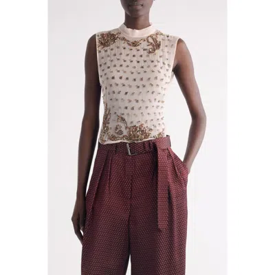 DRIES VAN NOTEN DRIES VAN NOTEN CARMASA CRYSTAL EMBELLISHED SLEEVELESS TOP