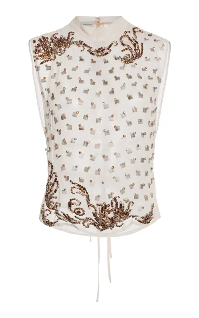 Dries Van Noten Carmasa Embroidered Top In Light Pink