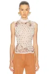 Dries Van Noten Carmasa Top With Keyhole Neck And Tie Detail In Pink